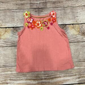 Mini Boden Girl's Flutter Flower Jersey Top Pink Lemonade (3-4Y)